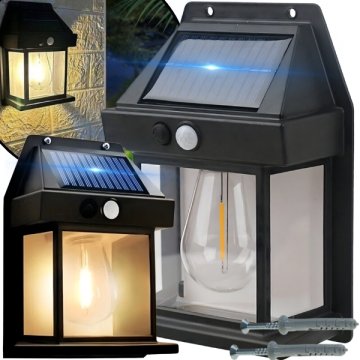 LED SONČNA SVETILKA, VRTNA LUČ, STENSKA SVETILKA Z LANTERNO IN SENZORJEM GIBANJA