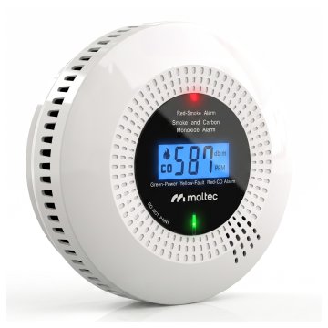 Detektor ogljikovega monoksida in dima s certifikatom, 2-v-1 LCD-zaslon, SafeSensor5000, 2-v-1, AA