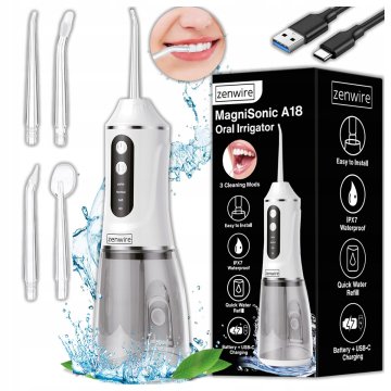 ZENWIRE Brezžični zobni potovalni vodni irigator 390 ml USB A18