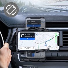 ZENWIRE W04 avtodržalnik za telefon z brezžičnim polnilnikom, mrežo vetrobranskega stekla, kokpitom