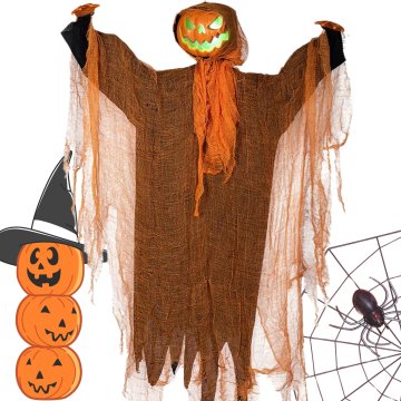 Viseča bučna LED dekoracija Strašilo Zvočni okrasek Halloween zabava J-08-07-C