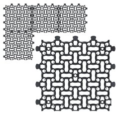4 kosi/1 m² deske za ogrado, deska za ogrado, mreža za trato (50 x 50 x 4 cm/kos) (črna)