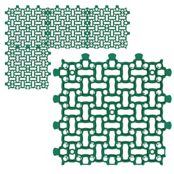sestavljanka 4 kosi/1 m², deske za ogrado, mreža za trato, 50 x 50 x 4 cm, zelena