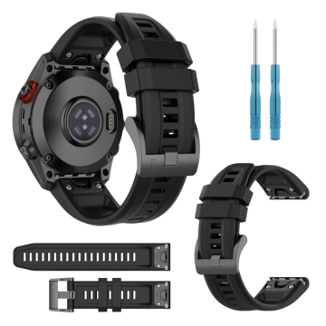 Pašček za Garmin Fenix 7X Pro / 7X črne barve, športni pašček 26 mm