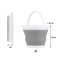 NILS CAMP Zložljivo vedro NC1783 sivo 5 l