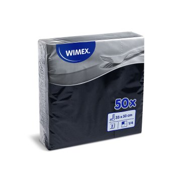 IMEX Serwetki 2-warstowe czarne 1/4 33x33cm 50szt