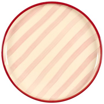 Home Talerz deserowy Dolce Vita 20 cm różowe pasy