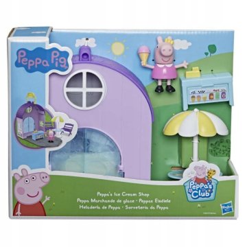 HASBRO ŚWINKA PEPPA PIG Zestaw RODZINA W LODZIARNI 4 FIGURKI LODY