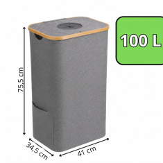 DE KOŠ ZA VRAČLJIVE STEKLENICE, OJAČAN, ZLOŽLJIV, SIVA, 100 L [CONTAINER6]