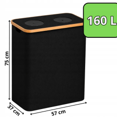 DE KOŠ ZA VRAČLJIVE STEKLENICE, OJAČAN, ZLOŽLJIV, ČRN 160 L [CONTAINER10]
