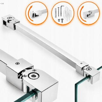 STABILIZATOR ZA TUŠ KABINO STEKLENA 120 CM KROMIRANA