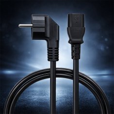 Qoltec napajalni kabel | SCHUKO CEE 7/7 (E/F) kotni vtič | IEC C13 | 3x0,5 mm² | Čisti baker Cu | 1,5 m
