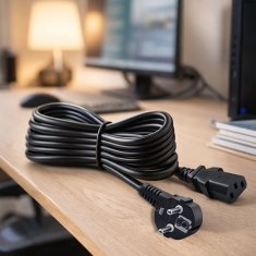 Qoltec napajalni kabel | SCHUKO CEE 7/7 (E/F) kotni vtič | IEC C13 | 3x1,00 mm² | Čisti baker Cu | 5 m