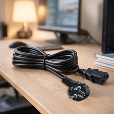 Qoltec napajalni kabel | SCHUKO CEE 7/7 (E/F) kotni vtič | IEC C13 | 3x1,00 mm² | Čisti baker Cu | 3 m