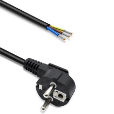 Qoltec napajalni kabel | SCHUKO CEE 7/7 (E/F) kotni vtič | bakreni baker | ogoljen, spajkan | 3x0,75 mm² | 1,5 m
