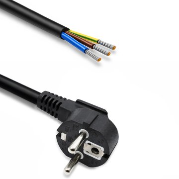 Qoltec napajalni kabel | SCHUKO CEE 7/7 (E/F) kotni vtič | bakreni baker | ogoljen, spajkano | 3x1,50 mm² | 1,8 m
