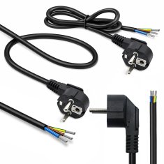Qoltec napajalni kabel | SCHUKO CEE 7/7 (E/F) kotni vtič | bakreni baker | ogoljen, spajkan | 3x0,75 mm² | 1,5 m