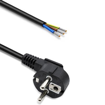 Qoltec napajalni kabel | SCHUKO CEE 7/7 (E/F) kotni vtič | bakrena žica | ogoljen, spajkan | 3x0,75 mm² | 3 m