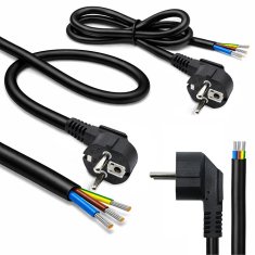 Qoltec napajalni kabel | SCHUKO CEE 7/7 (E/F) kotni vtič | bakreni baker | ogoljen, spajkano | 3x1,50 mm² | 1,8 m