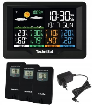 Technisat Stacja pogodowa termometr 3 czujniki zewnętrzne DCF IMETEO X4