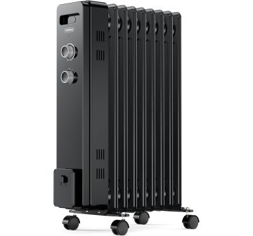 Oljni radiator 2000W električni radiator 9 reber termostat črne barve