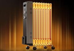 Oljni radiator 2000W električni radiator 9 reber termostat črne barve