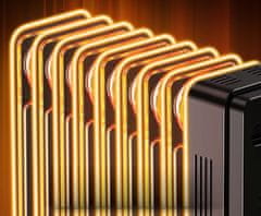 Oljni radiator 2000W električni radiator 9 reber termostat črne barve