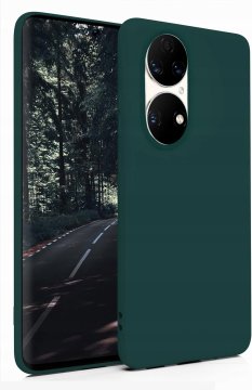 Silikonski ovitek za Huawei P50, olivno mat, odporen na udarce, TPU, zaščiten