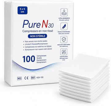 Nesterilne netkane komprese 5x5 cm 1000 kosov, 4 plasti