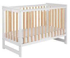 IWI otroška posteljica z ograjo 120x60 cm bela bukev