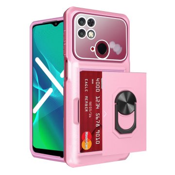 Overboard Premium ovitek s stojalom za Xiaomi Redmi 10C, roza/vinsko rdeč