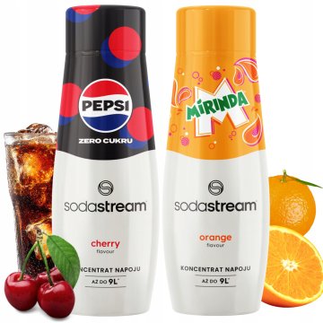 Koncentraty do Saturatora SodaStream: Pepsi MAX Cherry Wiśnia + Mirinda