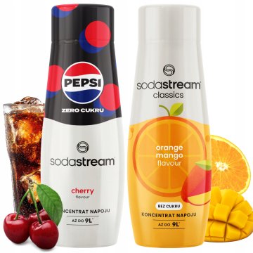Koncentraty do Saturatora SodaStream: Pepsi MAX Cherry + Pomarańcza Mango