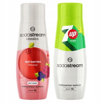 Zestaw 2 Syropów Koncentratów Sodastream Owoce Leśne + 7UP Free Bez Cukru
