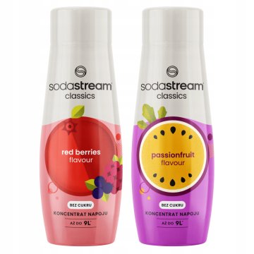 Zestaw 2 Syropów Koncentratów Sodastream Owoce Leśne + Marakuja