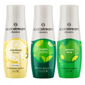 3 Syropy Koncentraty Saturator Sodastream Kwiat Bzu + Mojito + Lemon Lime