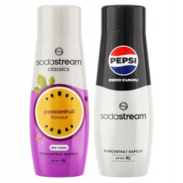 2 Syropy Koncentraty Sodastream do Saturatora Marakuja + PepsiMax Bez Cukru