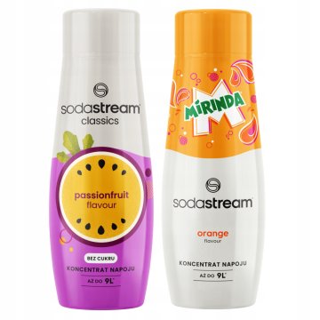 2 Syropy Koncentraty Sodastream do Saturatora Marakuja + Mirinda