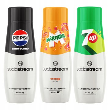 Syropy SodaStream do Saturatora smak Pepsi Max Bez Cukru + Mirinda + 7UP