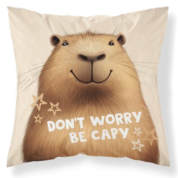 Detexpol PREVLEKA ZA BLAZINO 40X40 JASKIEK BOMBAŽ Z ZADRGO CAPYBARA ANIMALS