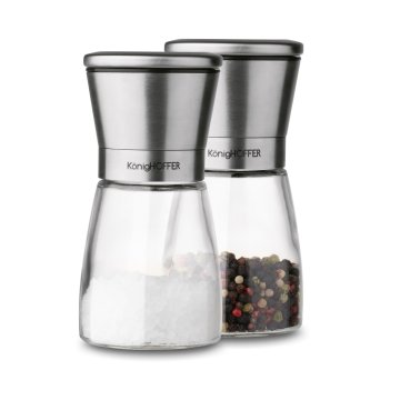 Konighoffer komplet 2 ročnih mlinčkov Thor 170 ml srebrne barve PVC
