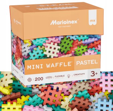 MARIOINEX mini vaflji 200 kosov pastelnih gradbenih kock 3+, 3,5 x 3,5 cm