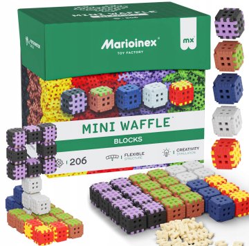 MARIOINEX Mini vaflji, 206 kosov, vključno s 50 konektorji. Mehki in fleksibilni.