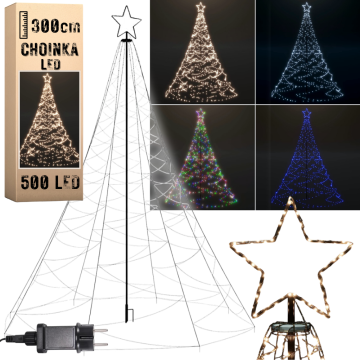 Božično drevo 500 LED zunanje 300 cm Veliko božično drevo 500 LED zunanje 300 cm modro