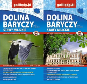 Dolina Barycz. Milički ribniki. Vzhodni in zahodni del. Komplet 2 zemljevidov / Turistični zemljevid. Galileos