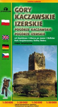 Kaczawské in Jizerske gore ter Kaczawské in Jizersko predgorje. Turistični zemljevid.