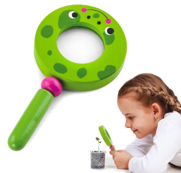 Viga Toys VIGA leseno povečevalno steklo za otroke žaba