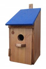 Velika lesena gnezdilnica za škorce BL12 modra 42x22x22 cm