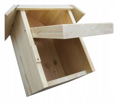 Velika lesena gnezdilnica za škorce BL12, surova, 42x22x22 cm