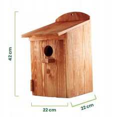 Velika lesena gnezdilnica za škorce BL12 Tik 42x22x22 cm